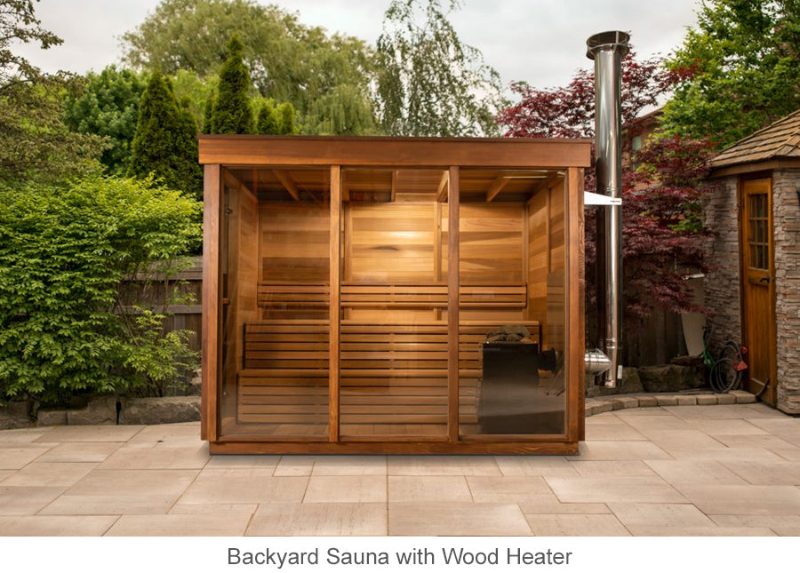 Backyard Sauna with Wood Heater