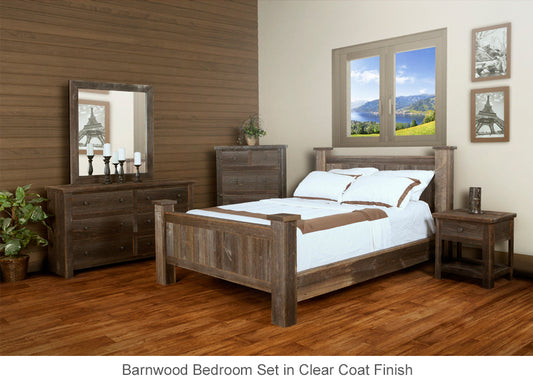 Barn Wood Landscape Mirror in room