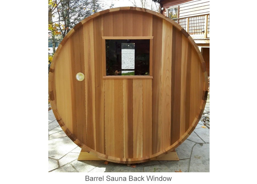 Barrel Sauna back window