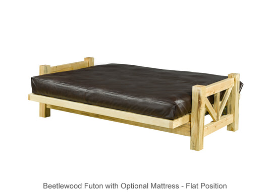 Rustic Beetlewood Futon with Optional Mattress