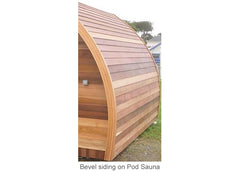 Bevelled siding of pod