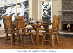 Branded Back Side Log Chair or Arm Log Chair with Rocky Valley Collection