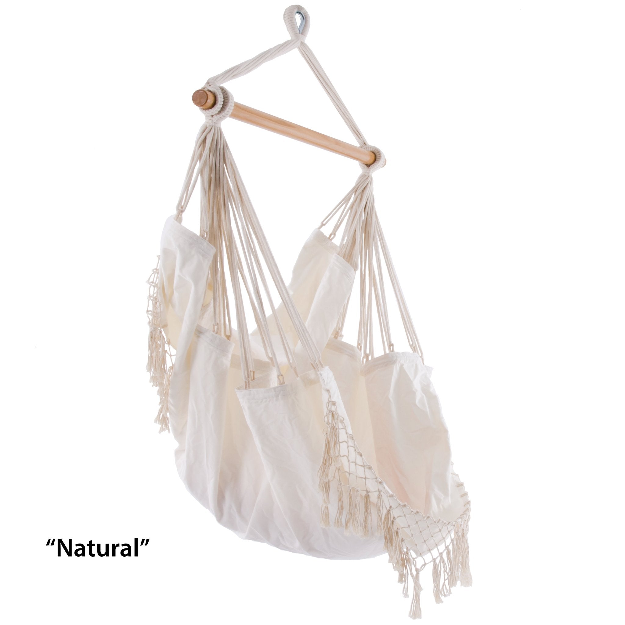 Brazilian Hanging Chair Natural with Fringe