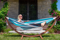 sunbrella hammockDouble Sunbrella Hammock with Solid Pine Stand Outdoors