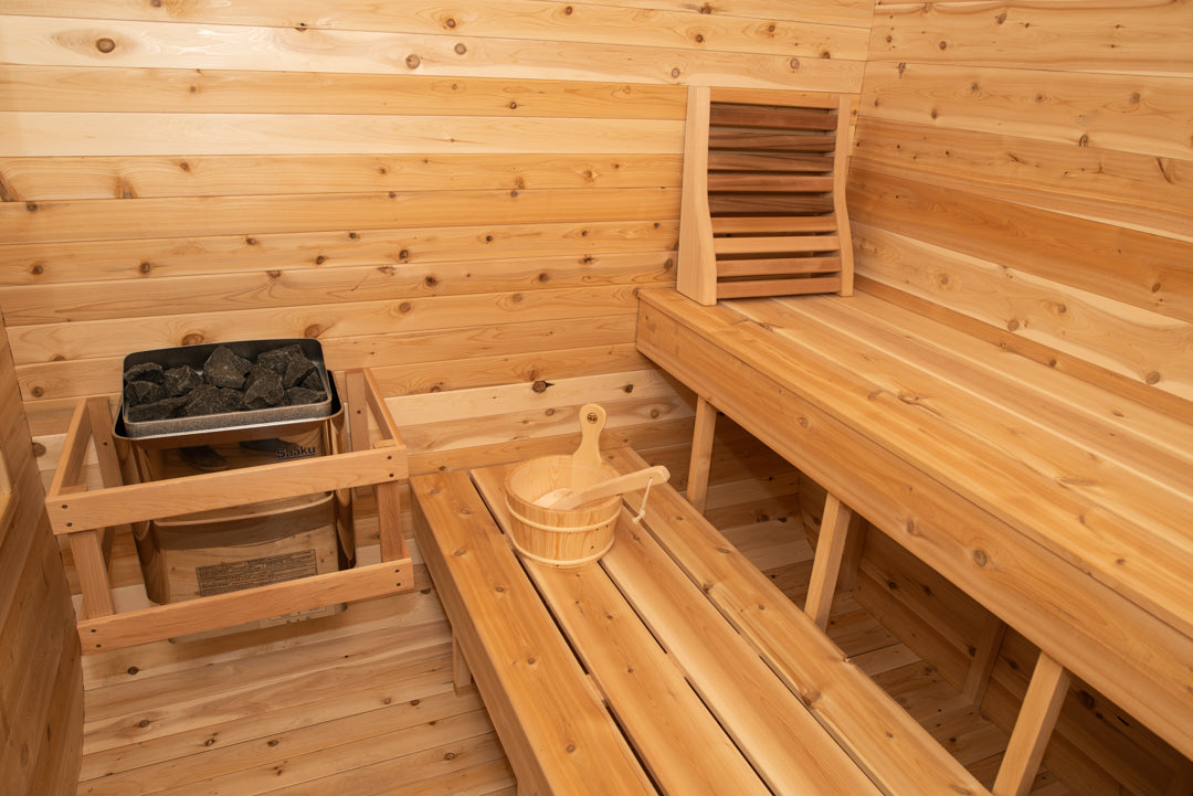 White Cedar Luna Sauna 2 Tiered Seating