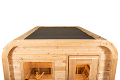 White Cedar Luna Sauna Waterproof Roof