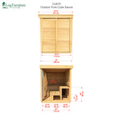 Clear Cedar Pure Cube Outdoor Sauna - Medium with L-Shaped Benches