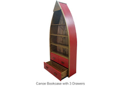 Canoe Bookcase with 3 Drawers