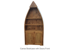 Canoe Bookcase with Doors Front