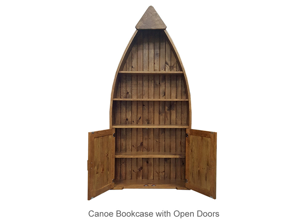 Canoe Bookcase with Open Doors