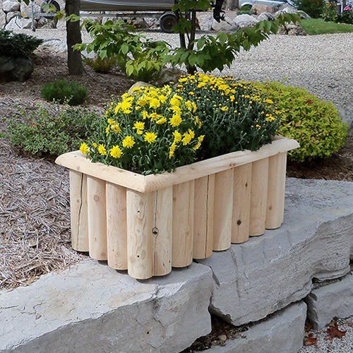 Cedar Log Planter Box