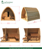 Clear Western Red Cedar POD Sauna with Porch 8' x 6'