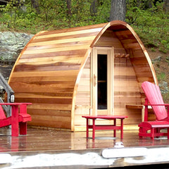 Clear Western Red Cedar POD Sauna is great for Cottage or Chalets