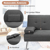 Convertible Folding Futon Sofa Bed Removable Arm Rests