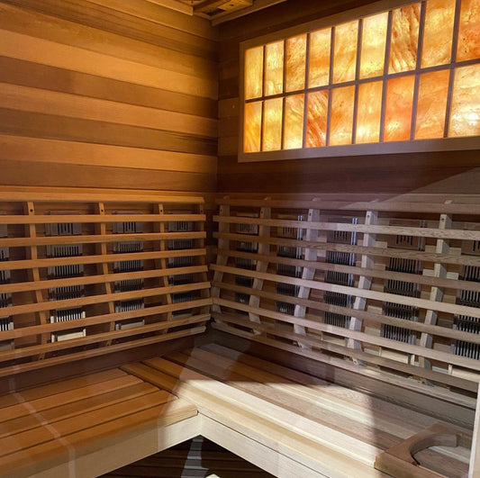 Infra-Core Premium 5' x 5' Corner Sauna Interior