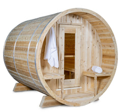 Serenity White Cedar Barrel Sauna