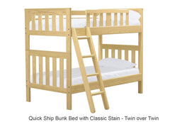 Oskar Quick Ship Bunk Bed - Twin over Twin