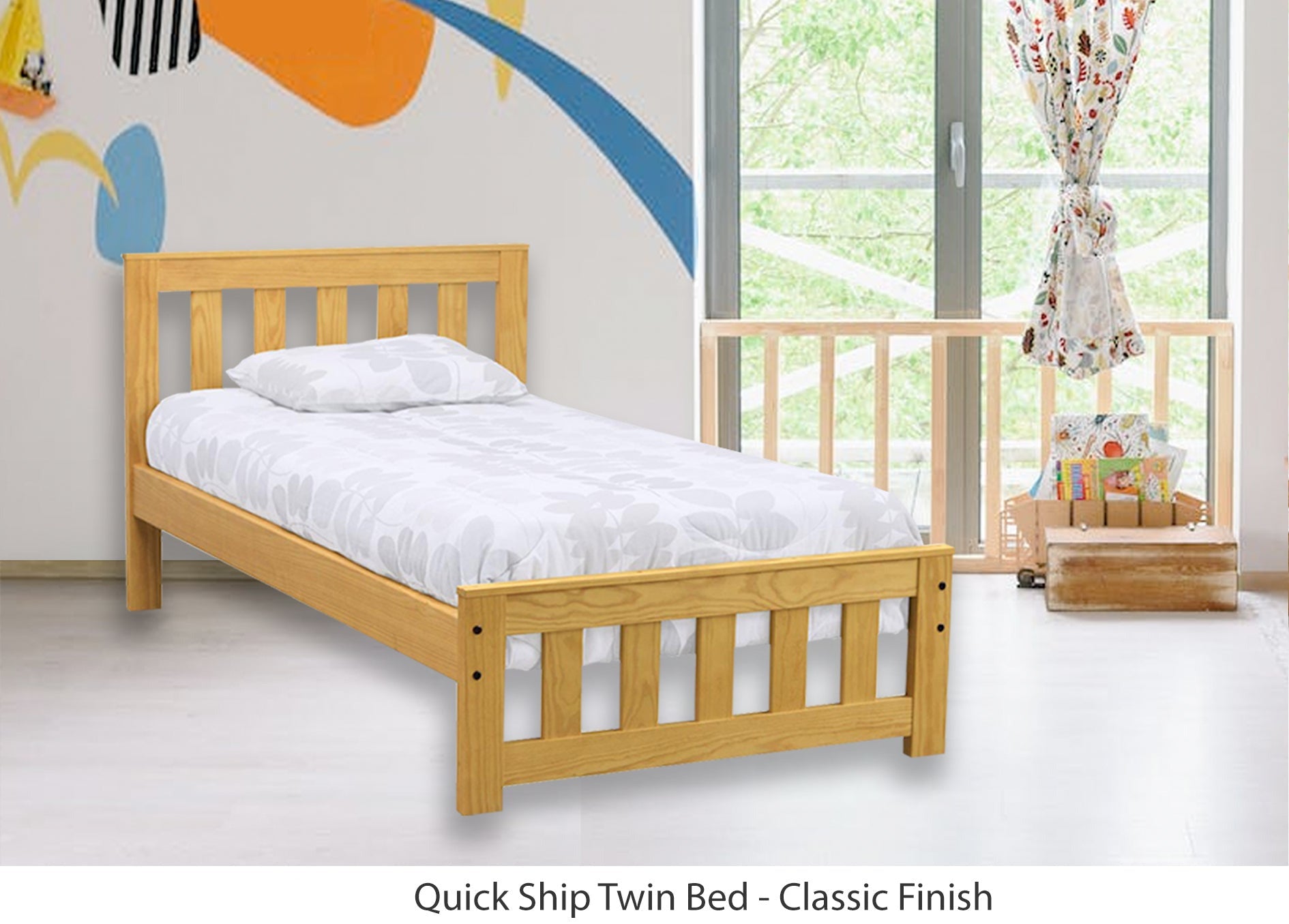 Oskar Quick Ship Twin Bed - Classi  Finish