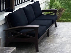 Deep Seating Sofa with Black Cushions