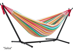 Double Cotton Hammock with Stand Combo