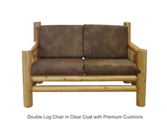 Double Log Chair in Clear Coat with Premium Cushions