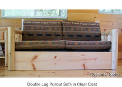 Double Log Pullout Sofa Sleeper in Clear Coat