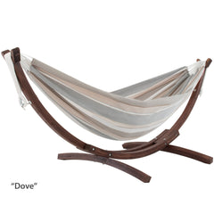 Double Sunbrella Hammock with Solid Pine Stand Dove