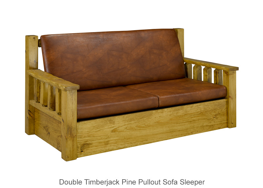 Double Timberjack Pine Pullout Sofa Sleeper