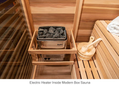 Clear Cedar Pure Cube Outdoor Sauna with Shower
