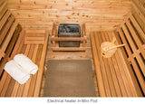 Electric Heater in Knotty Cedar Pod Sauna