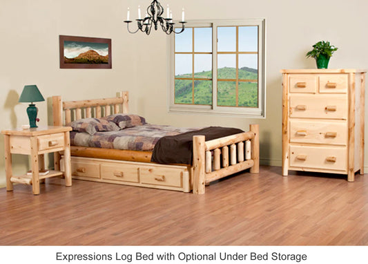 Expressions Log Bed with Optional Under Bed Storage