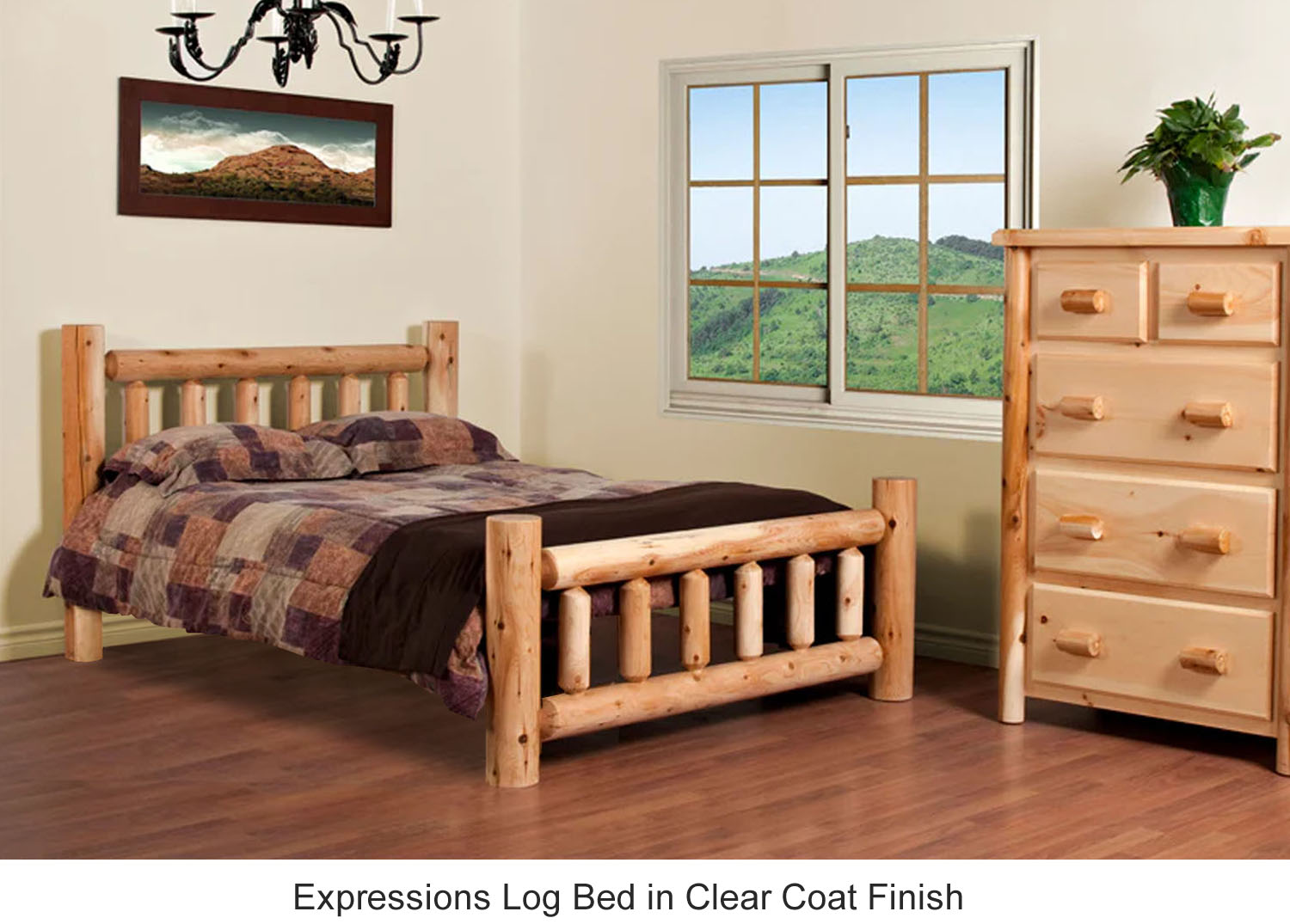 Expressions Log Bed in Clear Coat Finish