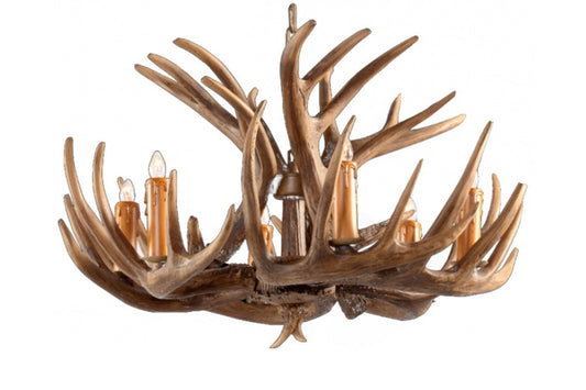 Faux 6 Candle Light Antler Chandelier