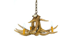 Faux Whitetail 3 Antler Chandelier