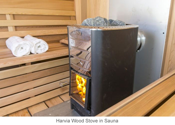 Wood heater for barrel outdoor sauna