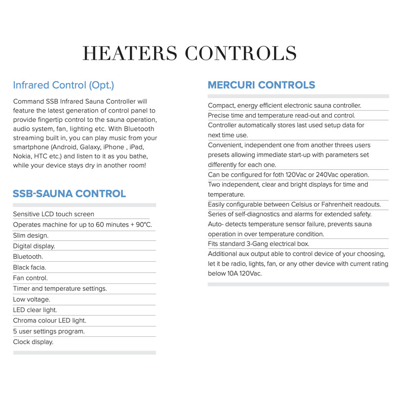 Sauna Heater Controls