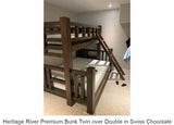 Heritage River Premium Bunk Twin over Double in Swiss Chocolate