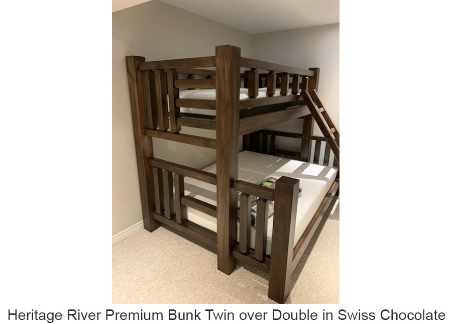 Heritage River Premium Bunk Twin over Double in Swiss Chocolate