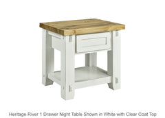Heritage River 1 Drawer Night Table in two tone