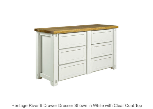 Heritage River 6 Drawer Dresser two tone