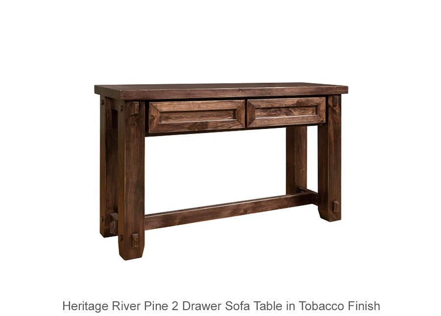 Heritage River Pine 2 Drawer Sofa Table