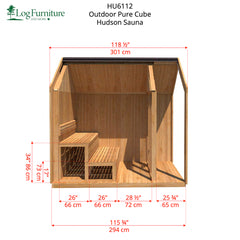 Hudson Sauna Side Dimensions