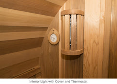 Interior light with cover and thermostat