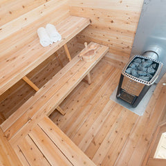 Interior View of White Cedar Georgian Cabin Sauna