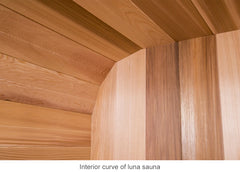 Interior curve of Luna Sauna