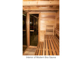 Interior of Modern Box Sauna