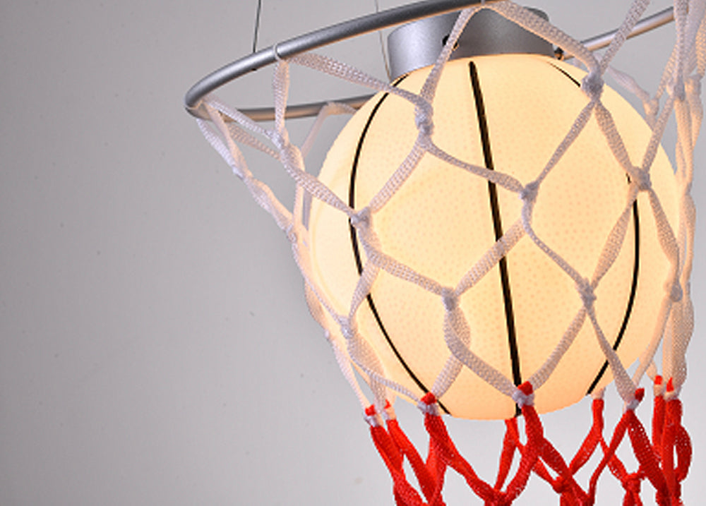 Kid's Basketball Ceiling Fixture Close Up