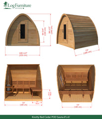 Knotty Red Cedar POD Sauna 8' x 6'