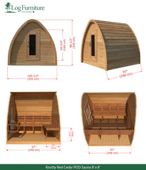 Knotty Red Cedar POD Sauna 8' x 8'