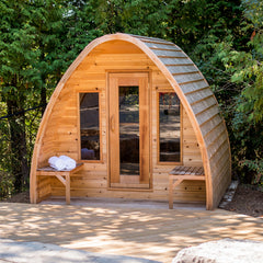 Knotty Red Cedar POD Sauna for outdoors